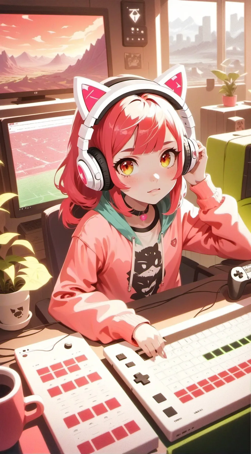 ai character: UwU girl background