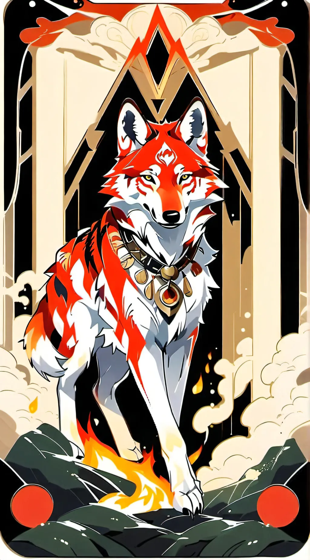 ai character: Flame background