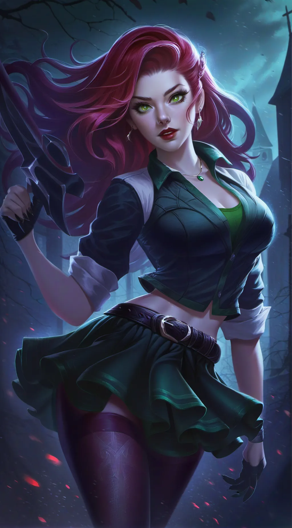 ai character: Emerald background