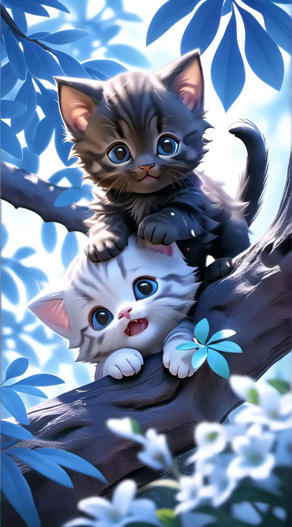 ai character: Mean nd Nice Cat background