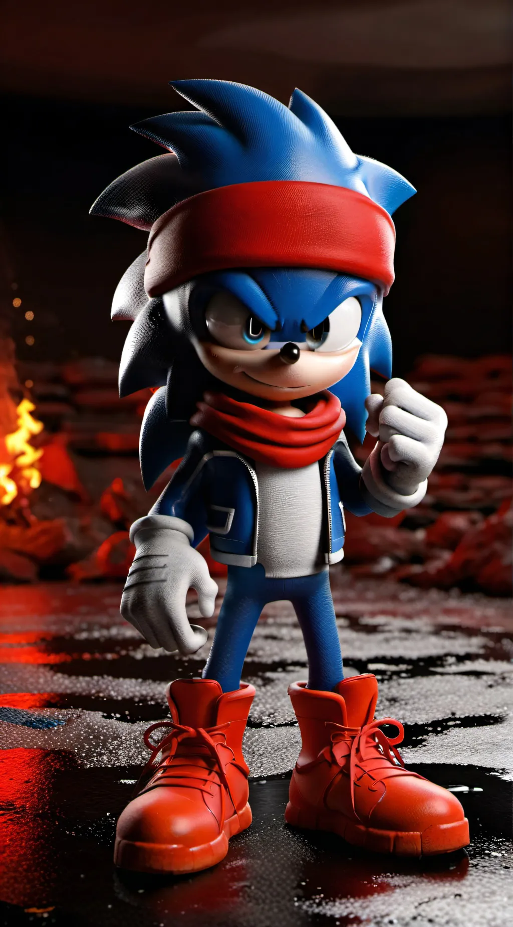 ai character: Sonic movie  background