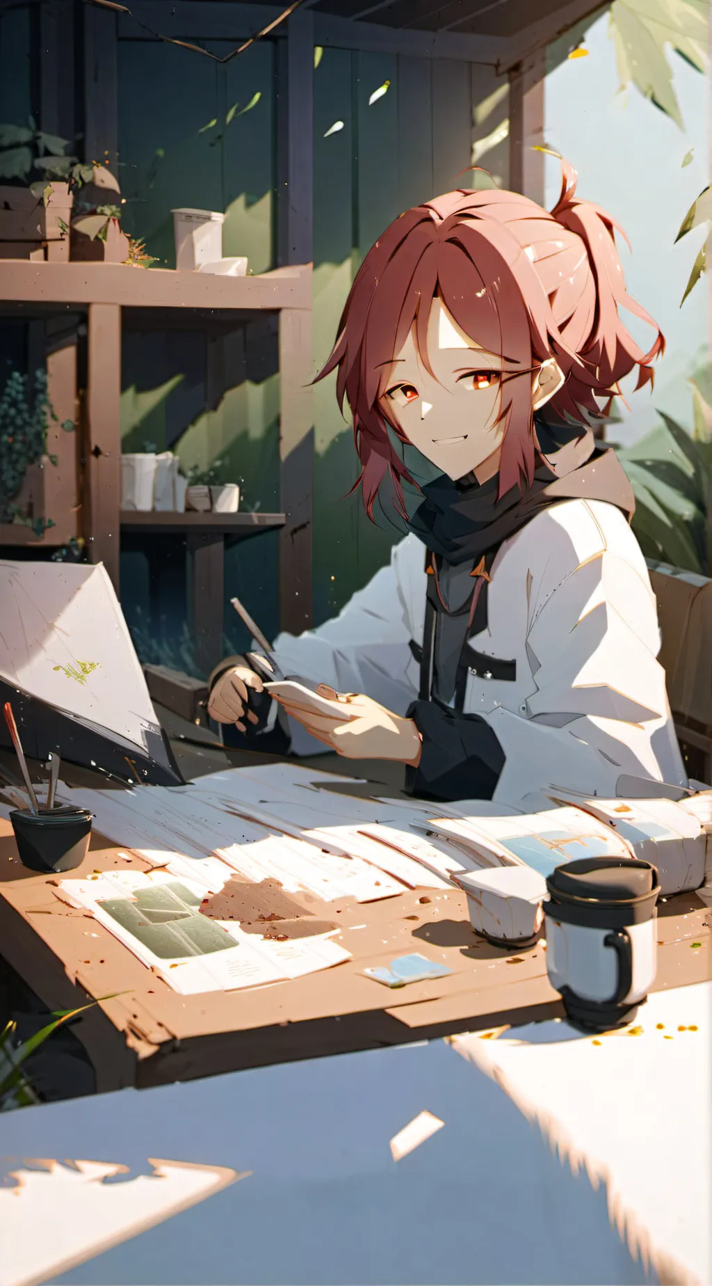 ai character: Cloudy background