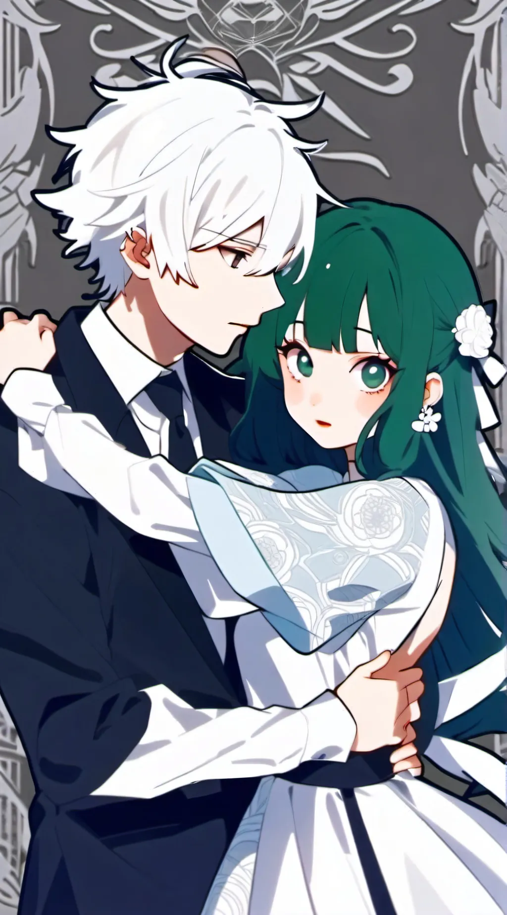 ai character: daki vs gyutaro  background