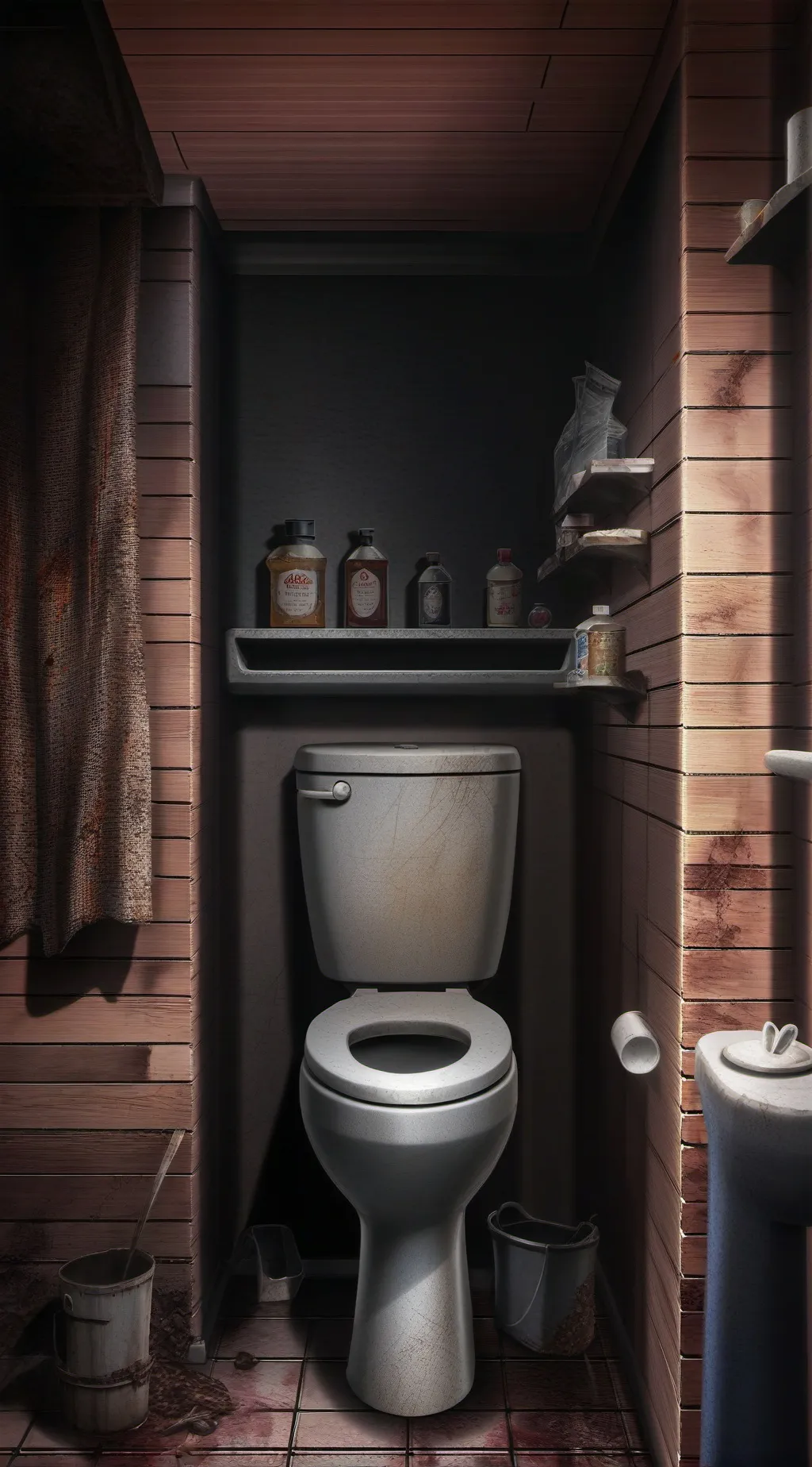 ai character: Normal toilet background