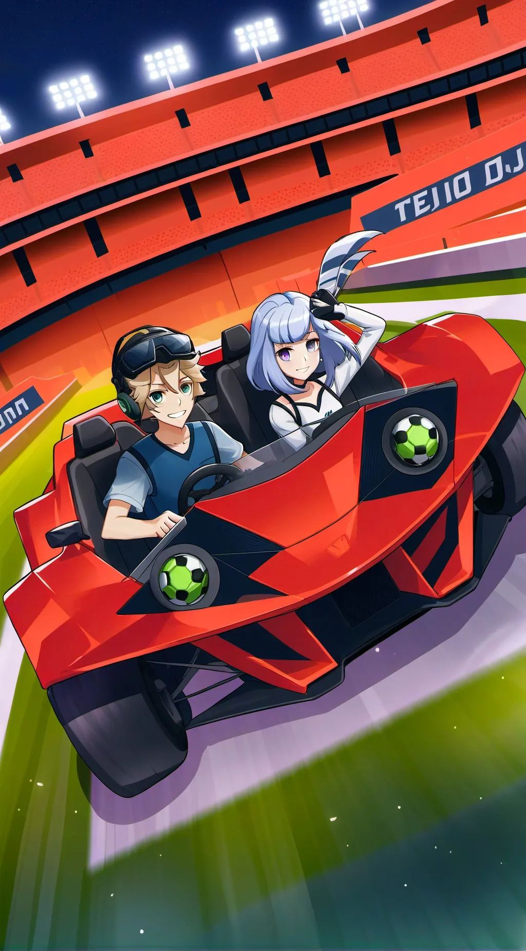 ai character: Rocketleague Anime background