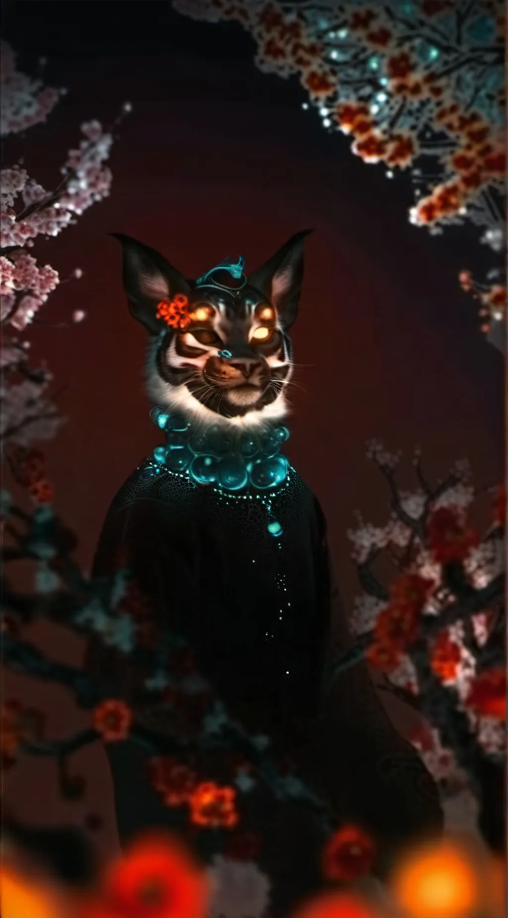 ai character: Nightmare Foxy background