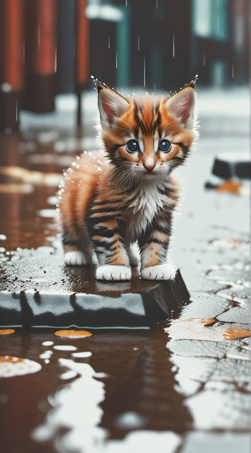 ai character: snall kitten  background