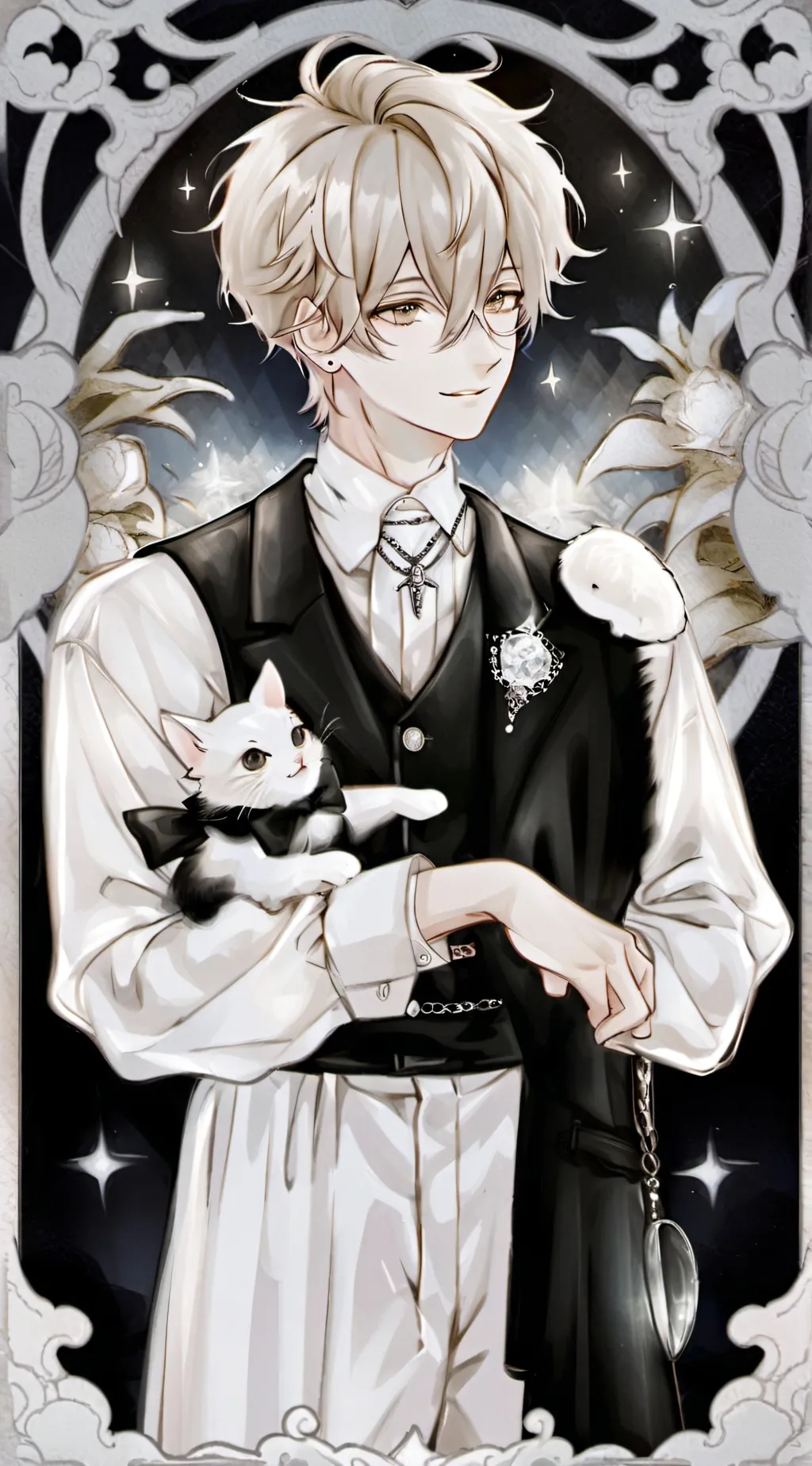 ai character: • Allen🐈‍⬛🔍 background