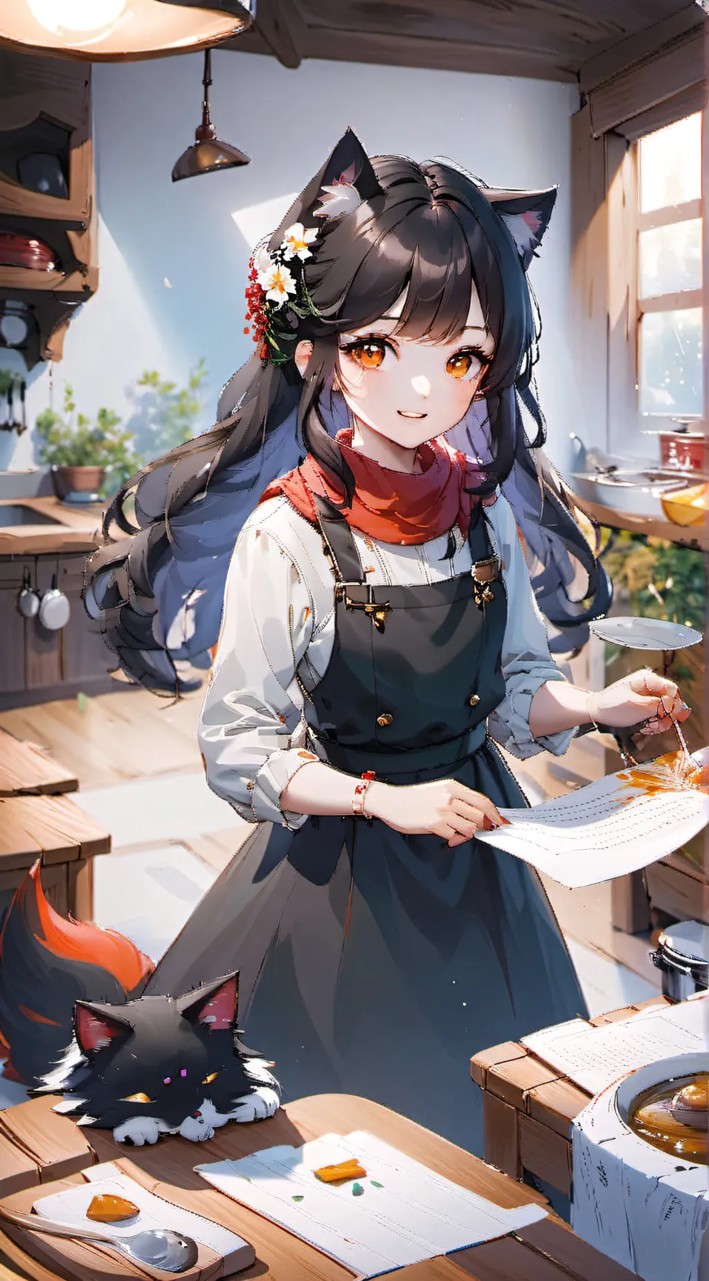 ai character: Cat Cafe: Chef background