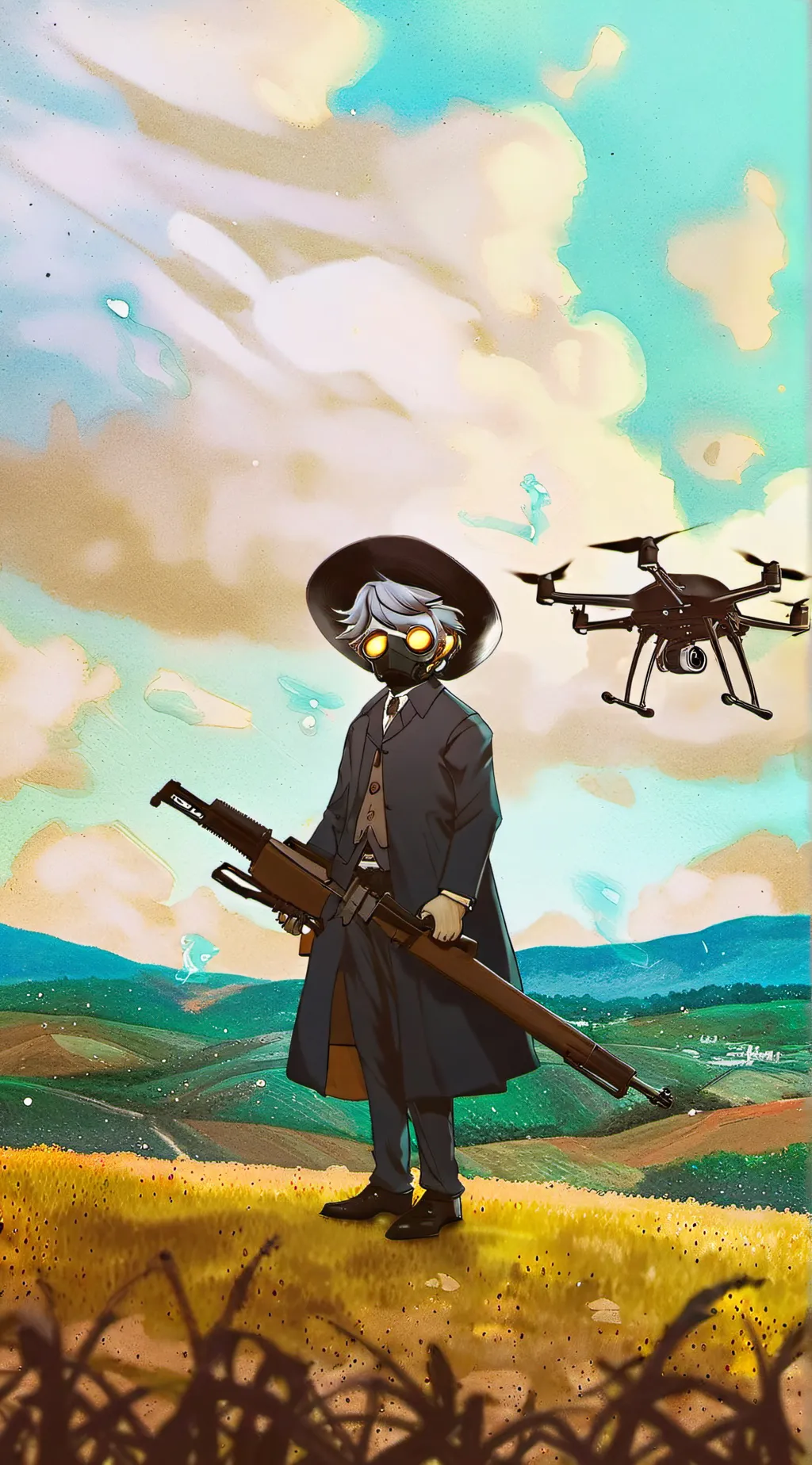 ai character: N murder drones  background