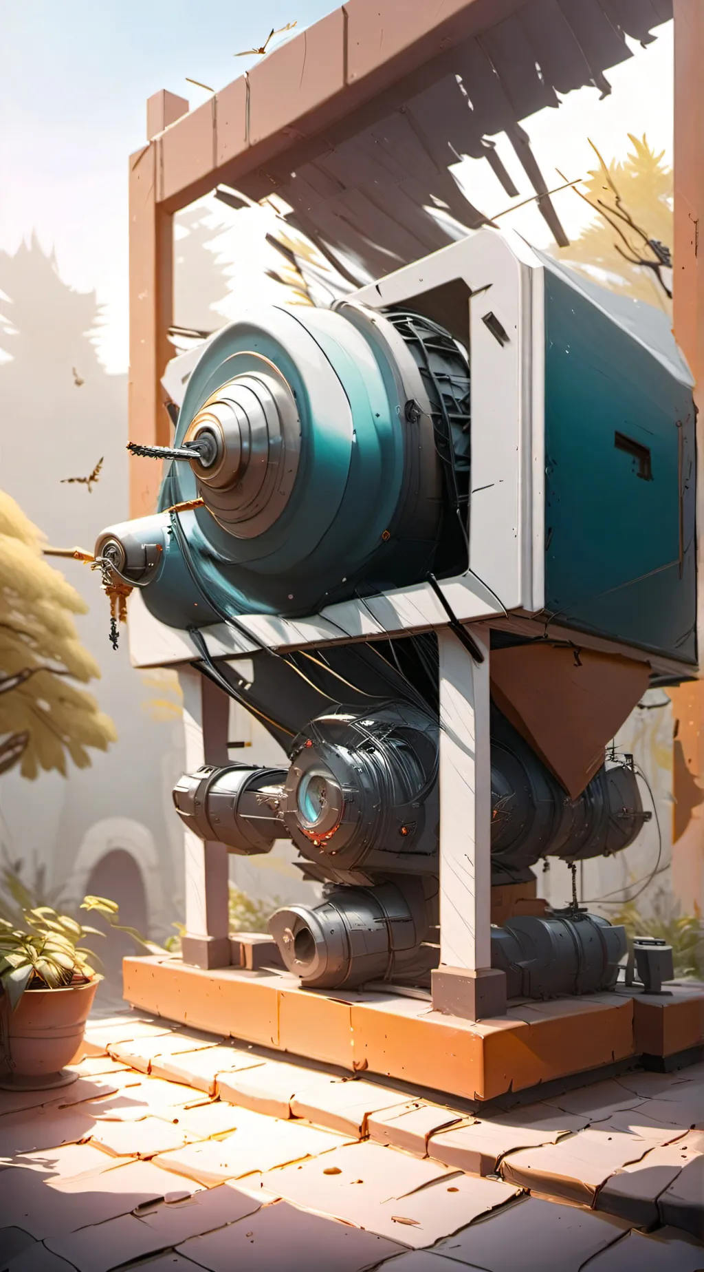 ai character: A humans machine  background