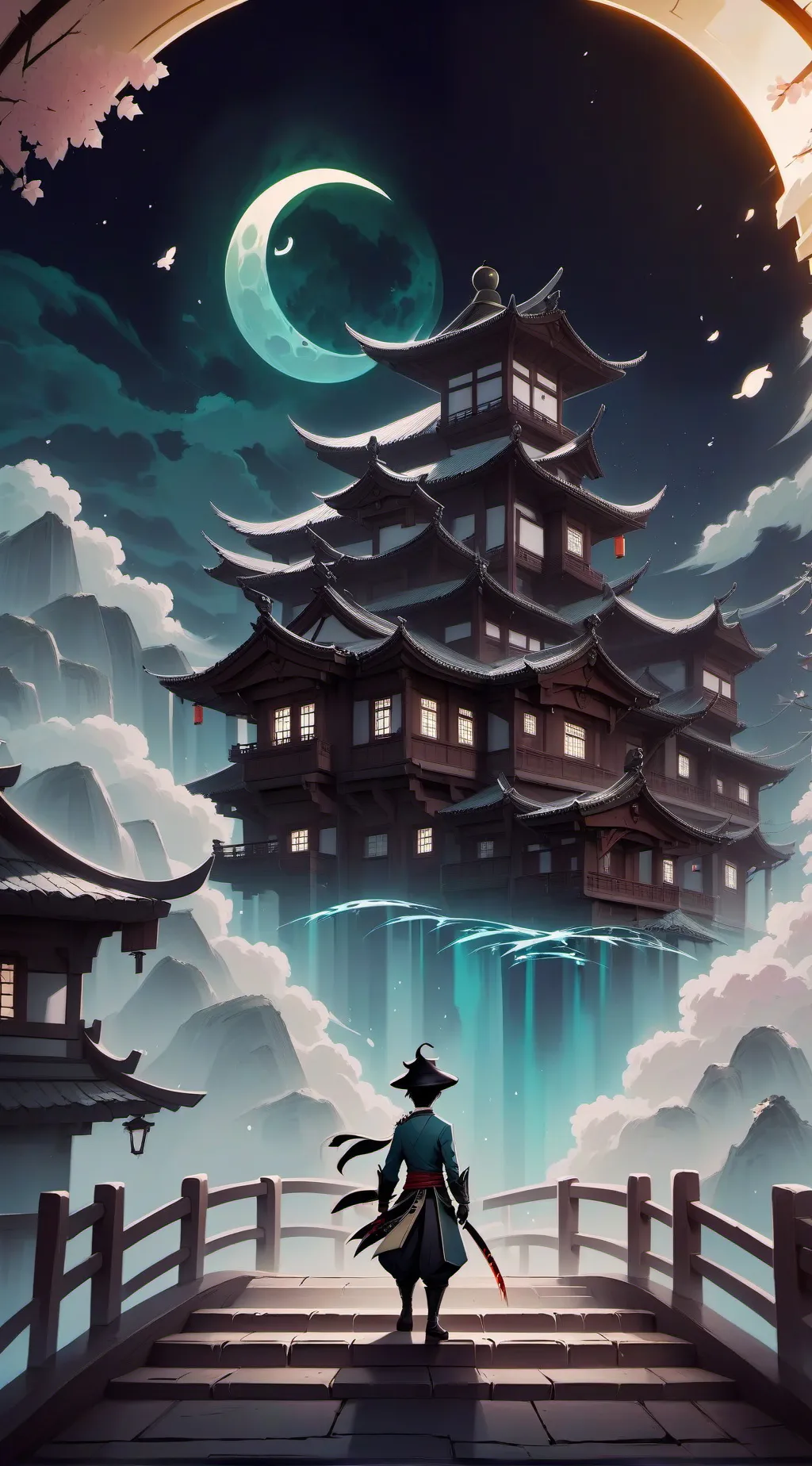 ai character: haunted house background