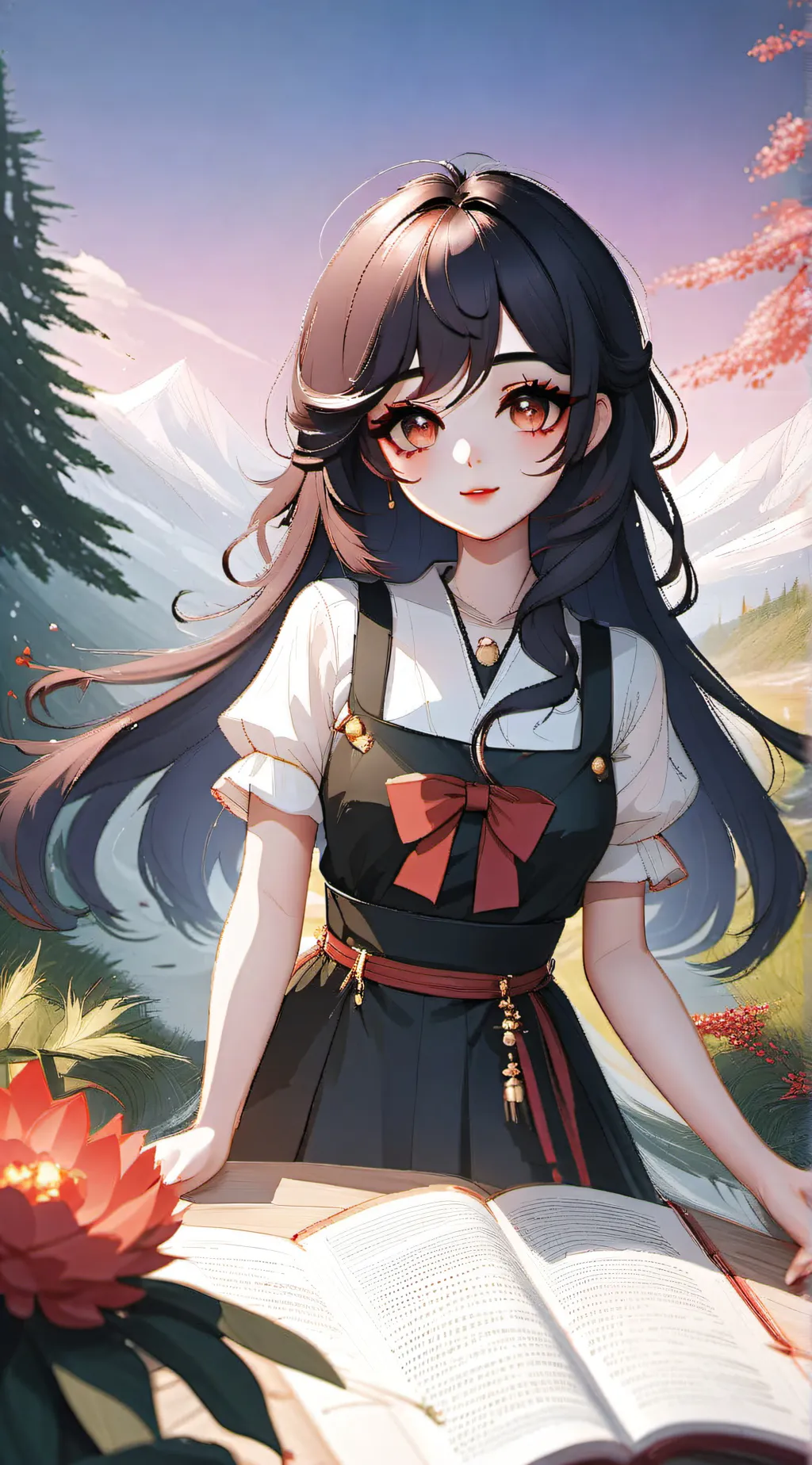 ai character: cherry background