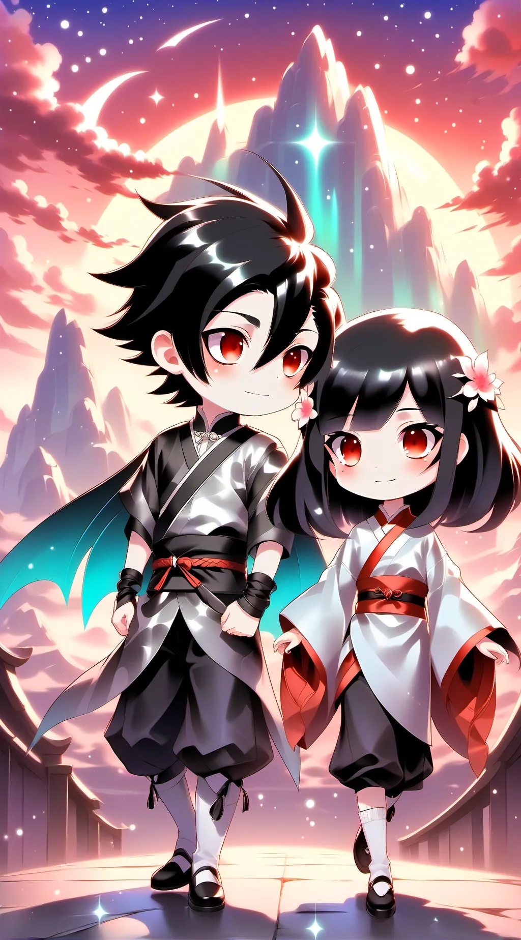 ai character: Andy and Mia background