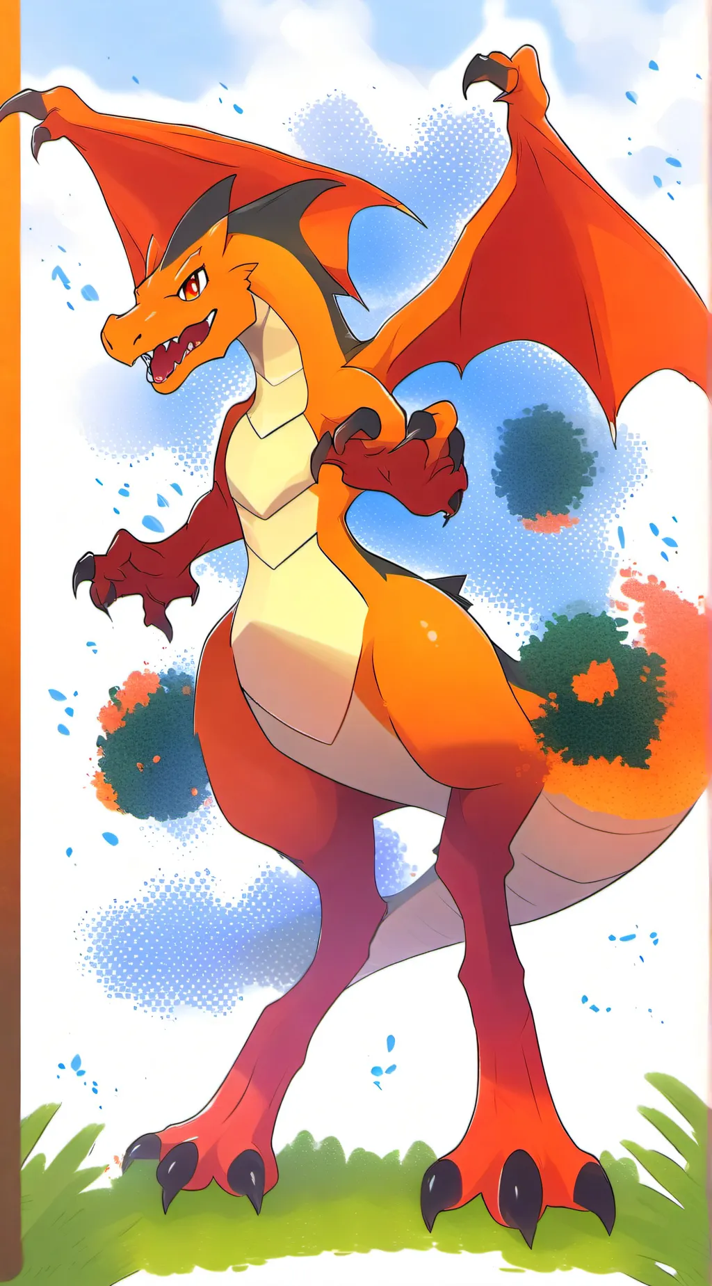ai character: Charizard (female) background