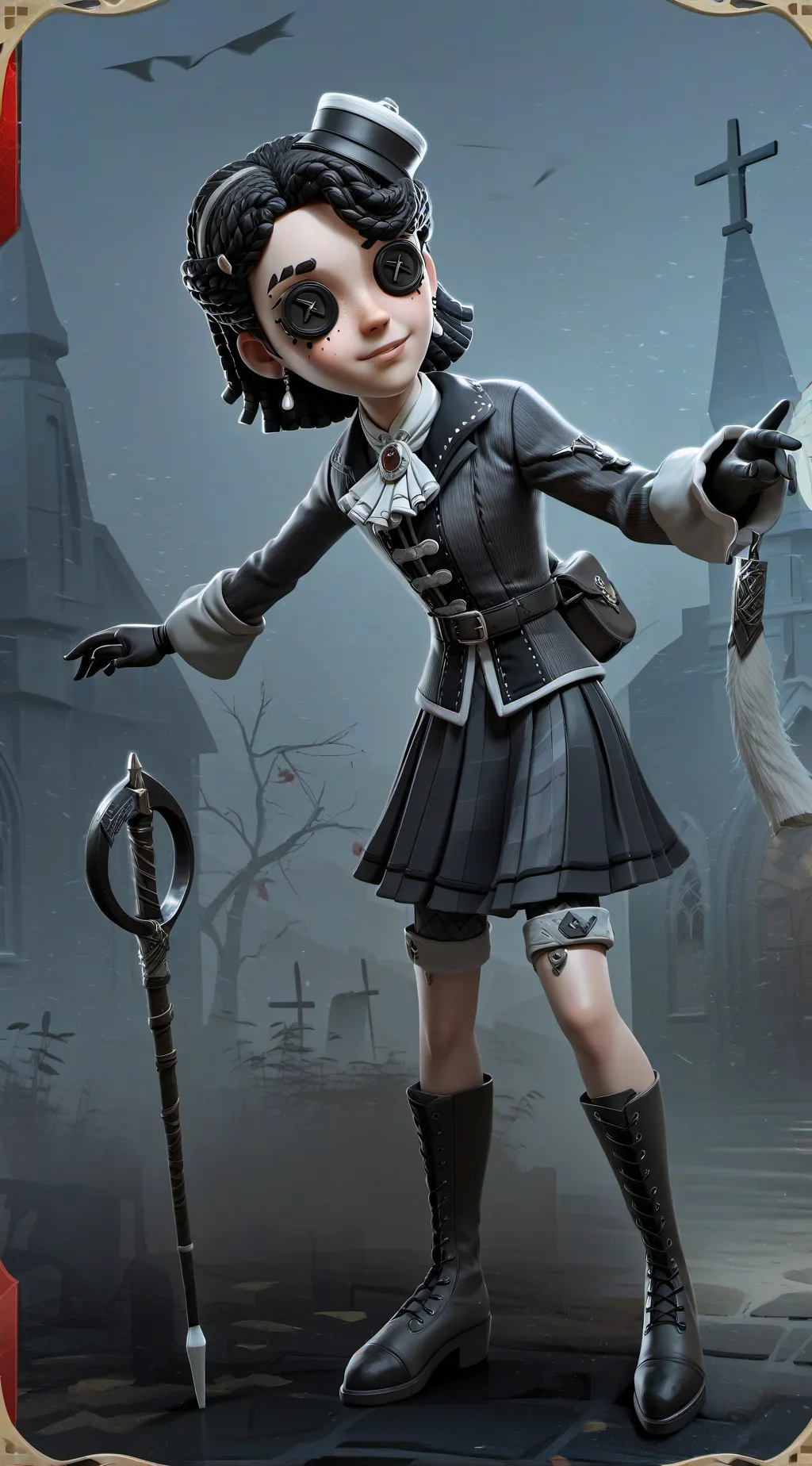 ai character: miss black  background