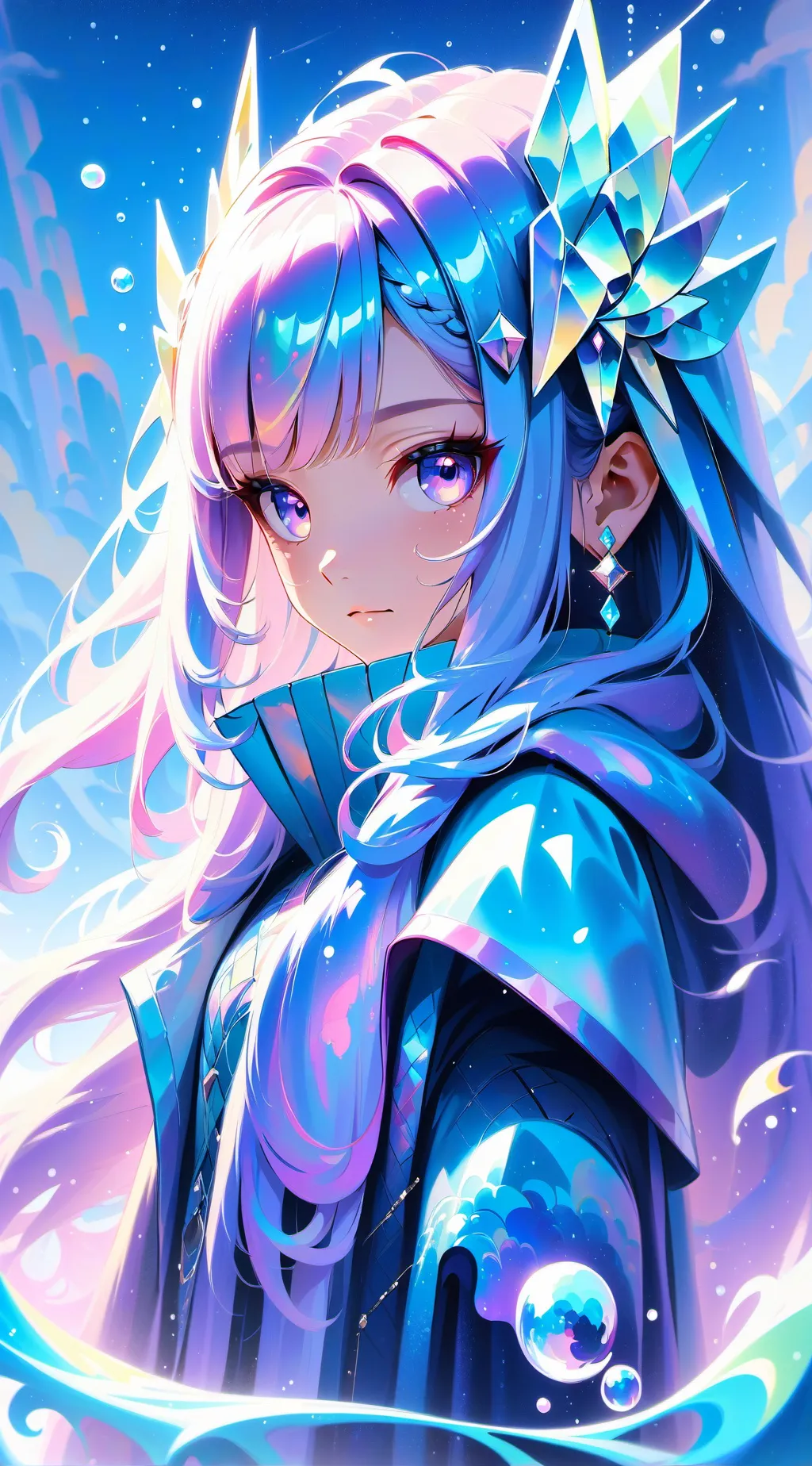 ai character: Blue background