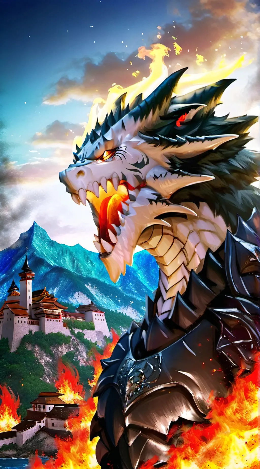 ai character: bakugo dragón  background