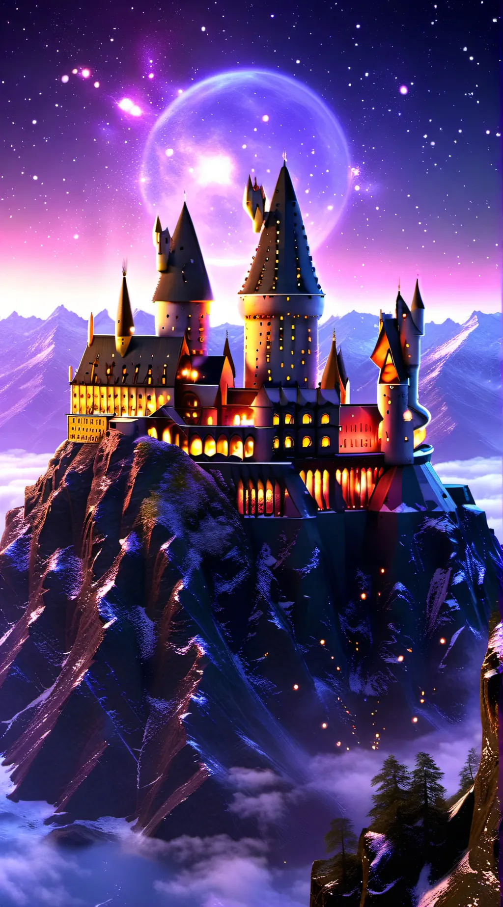 ai character: Hogwarts 💚❤️💛💙 background