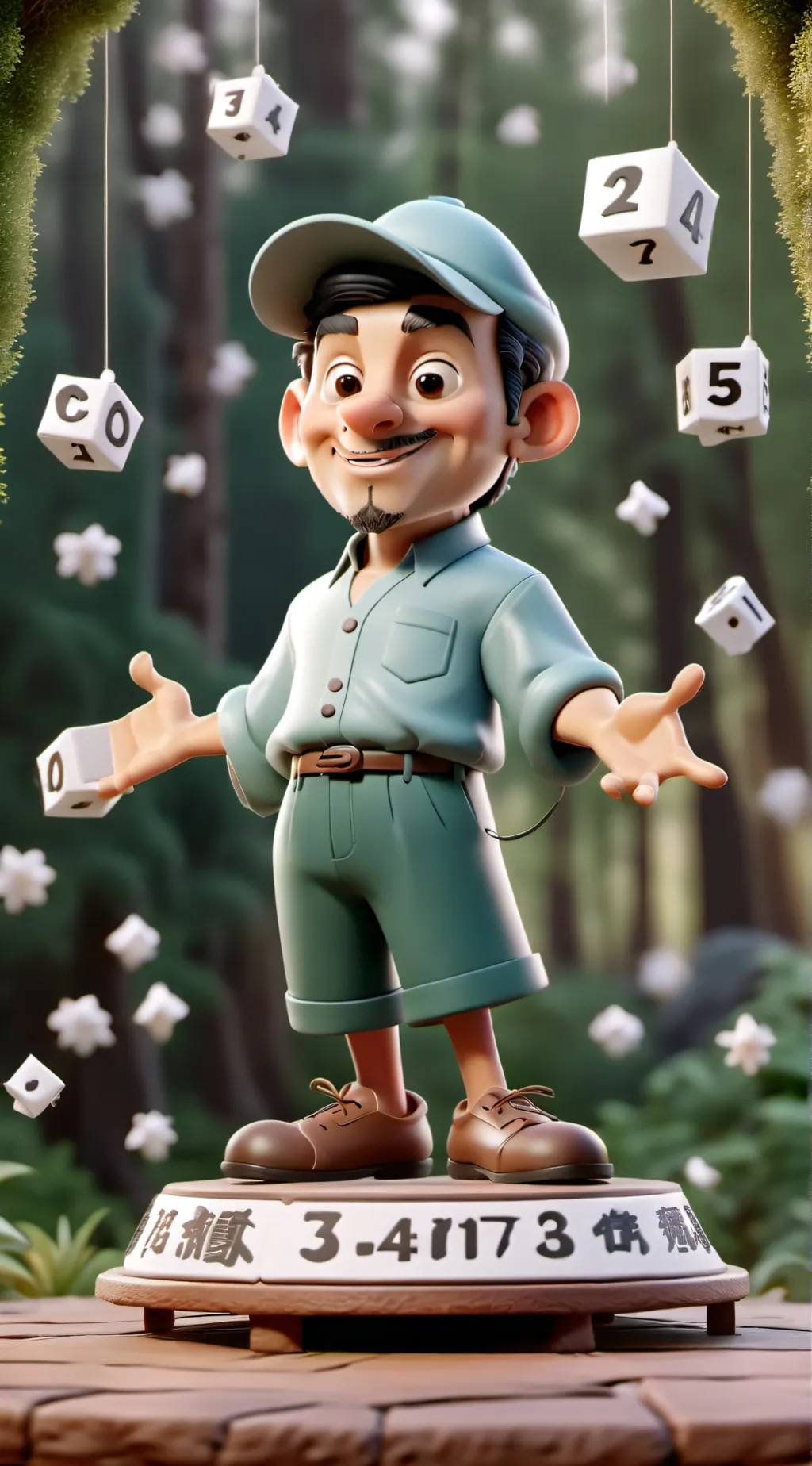 ai character: large number gen background