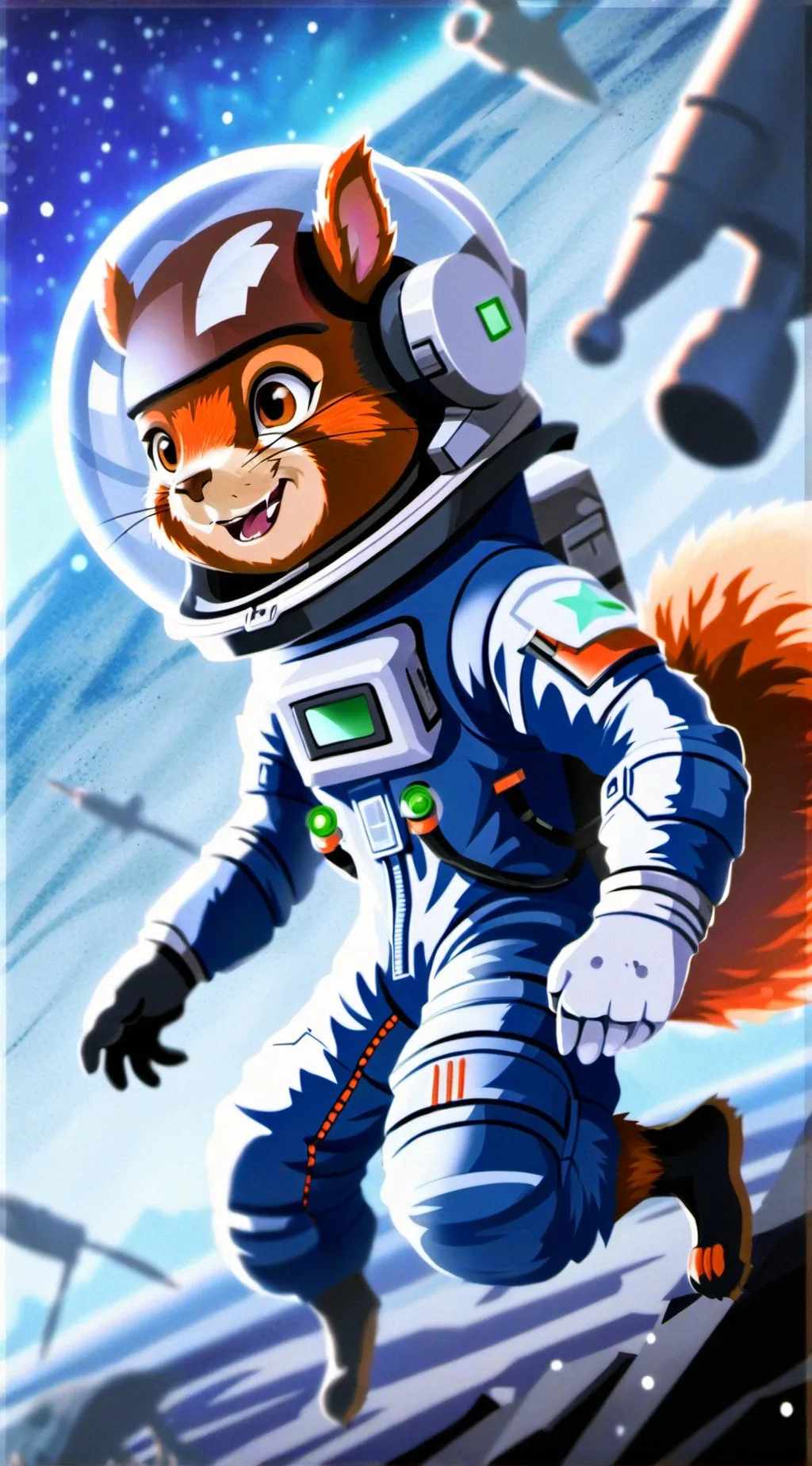 ai character: Sandy cheeks background