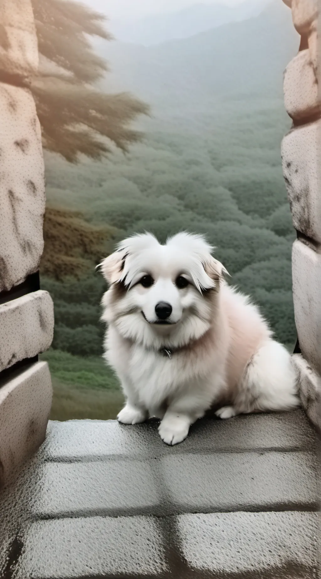 ai character: Snowfall background