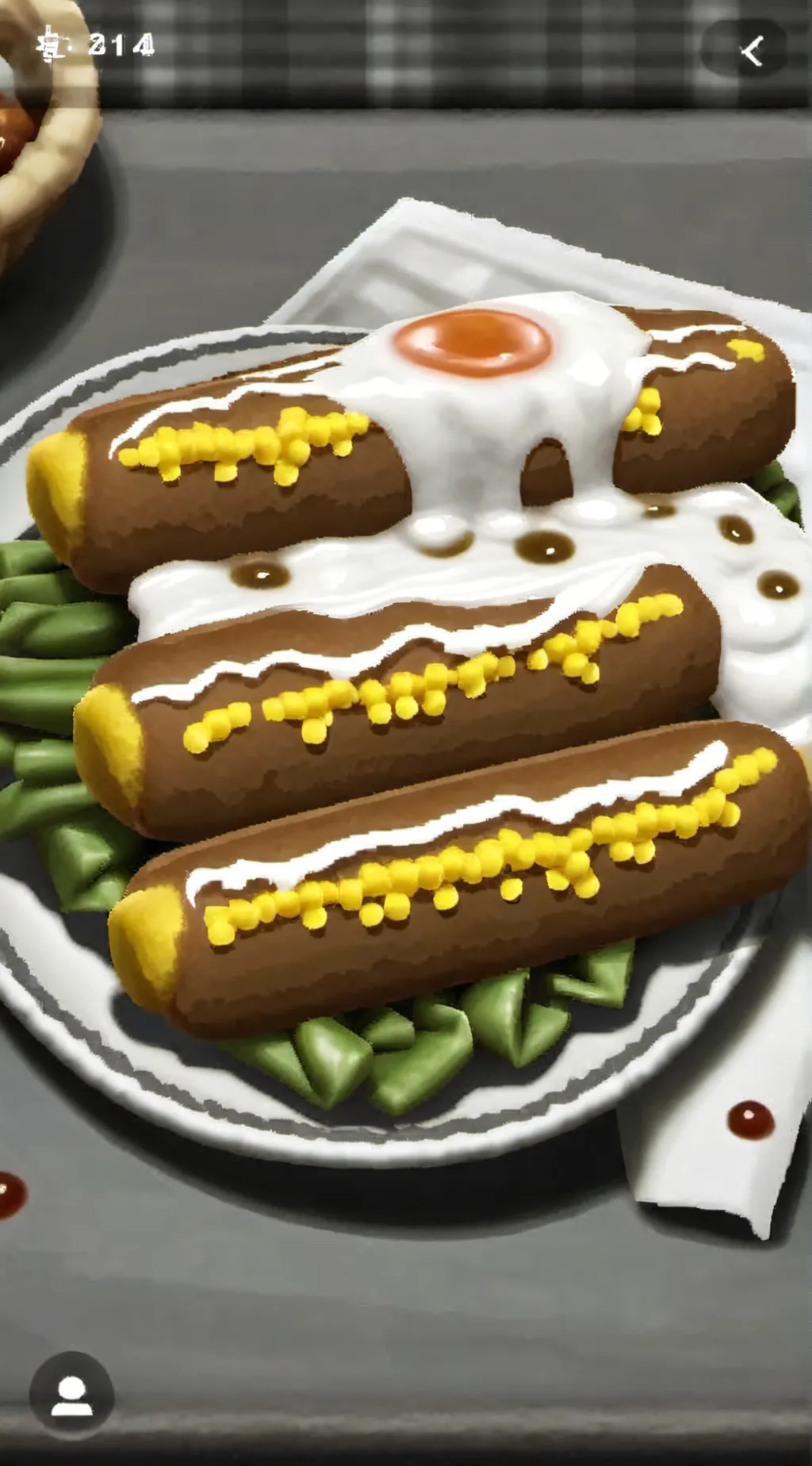 ai character: corndog   god background