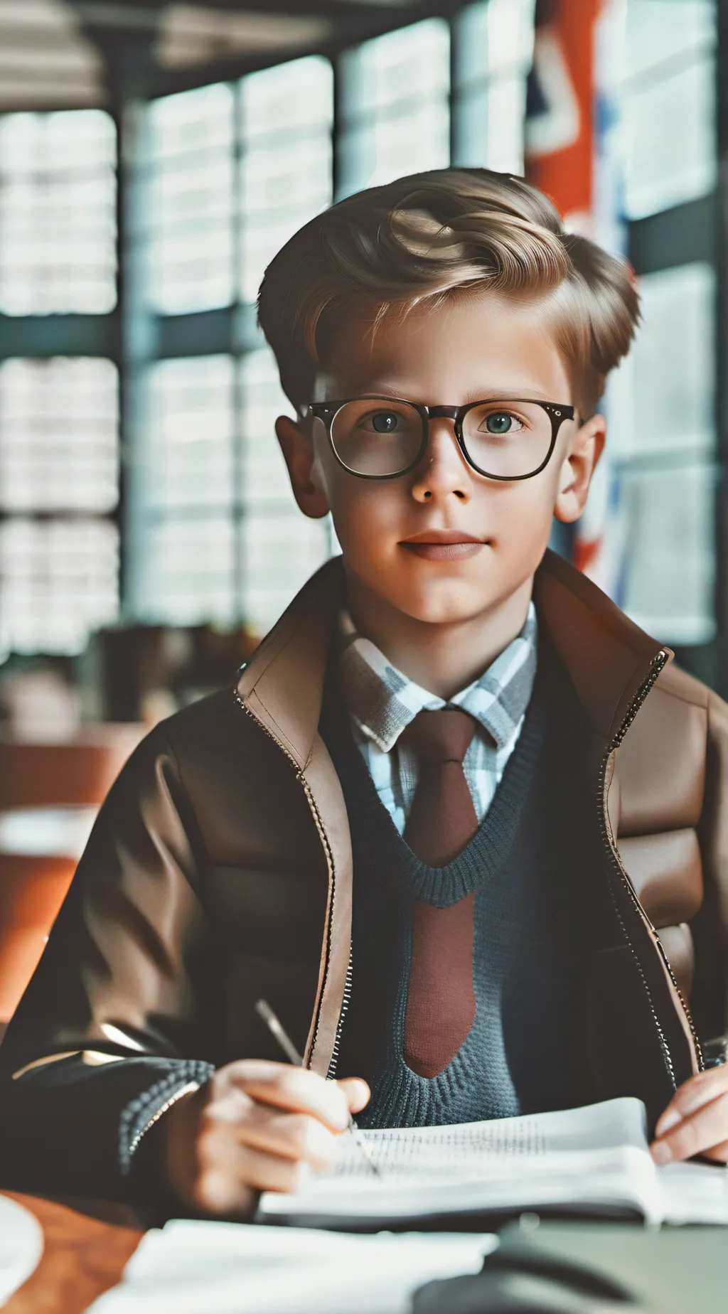 ai character: british nerd background