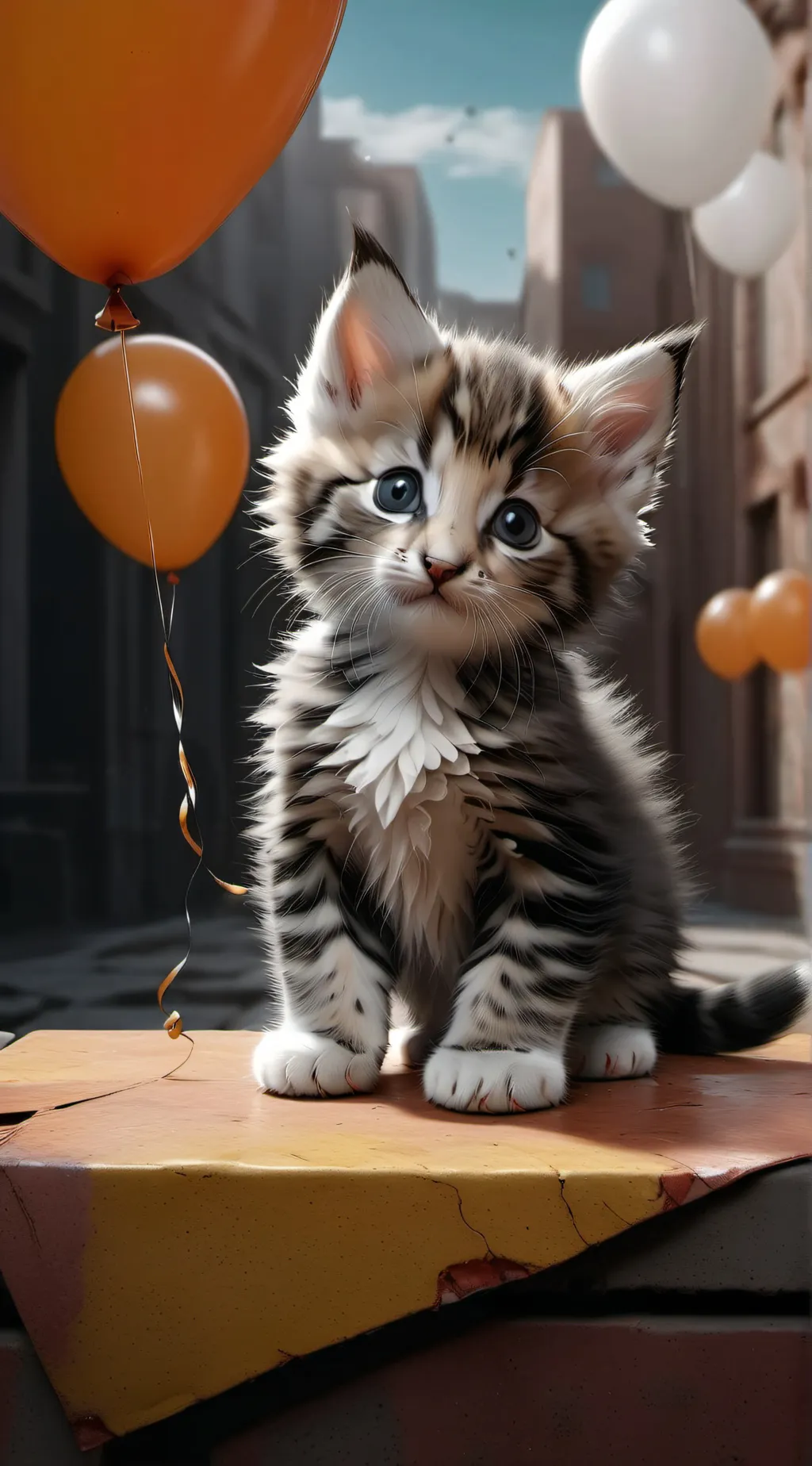 ai character: kitten  background