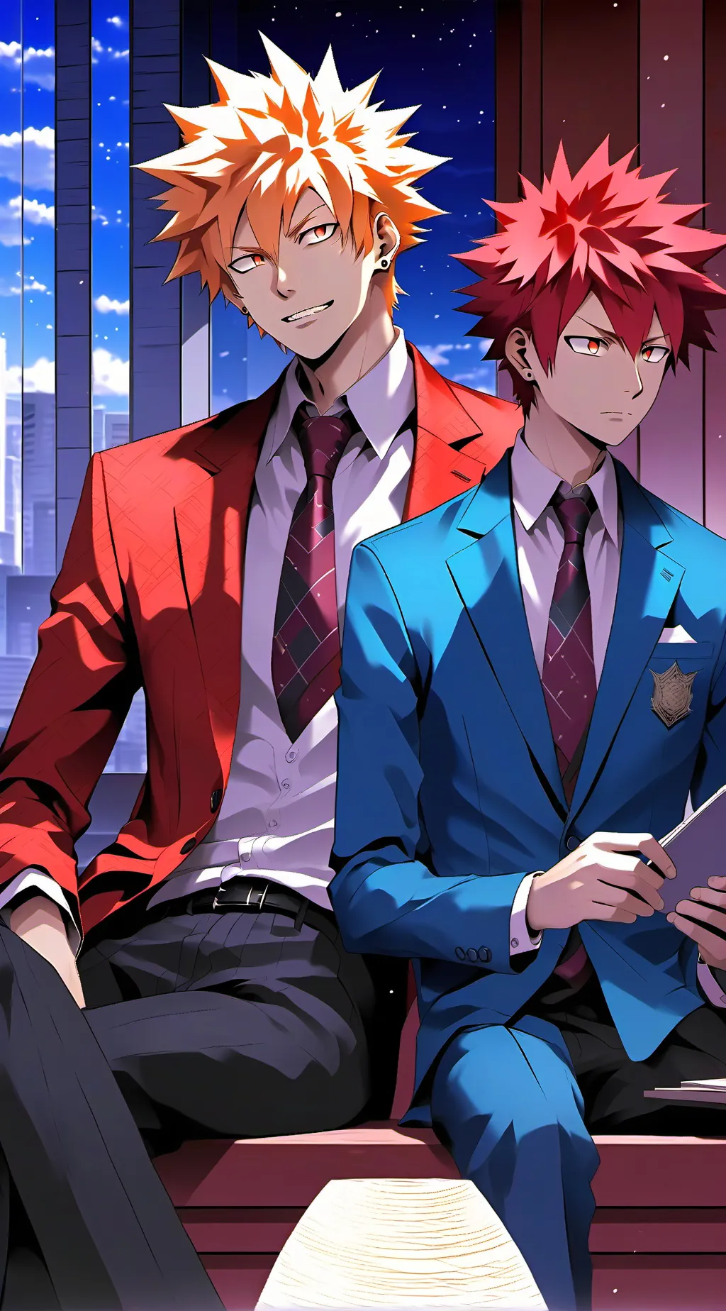 ai character: bakugo / kirishima background