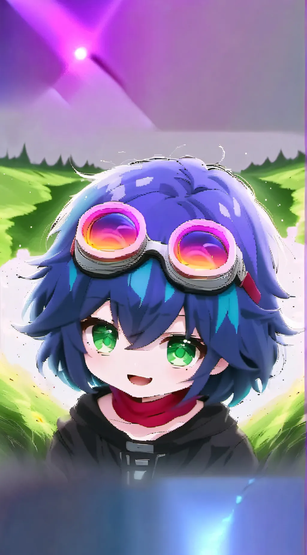 ai character: Violet background