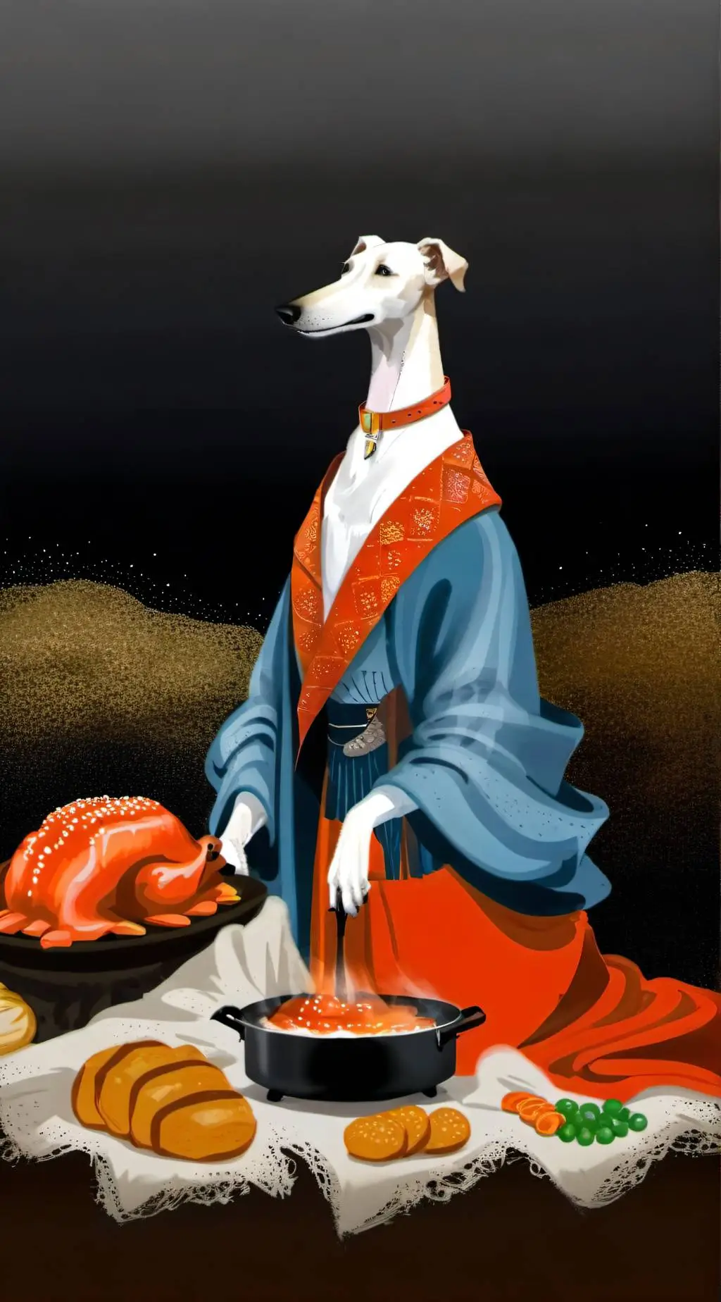 ai character: borzoi roastbattle background