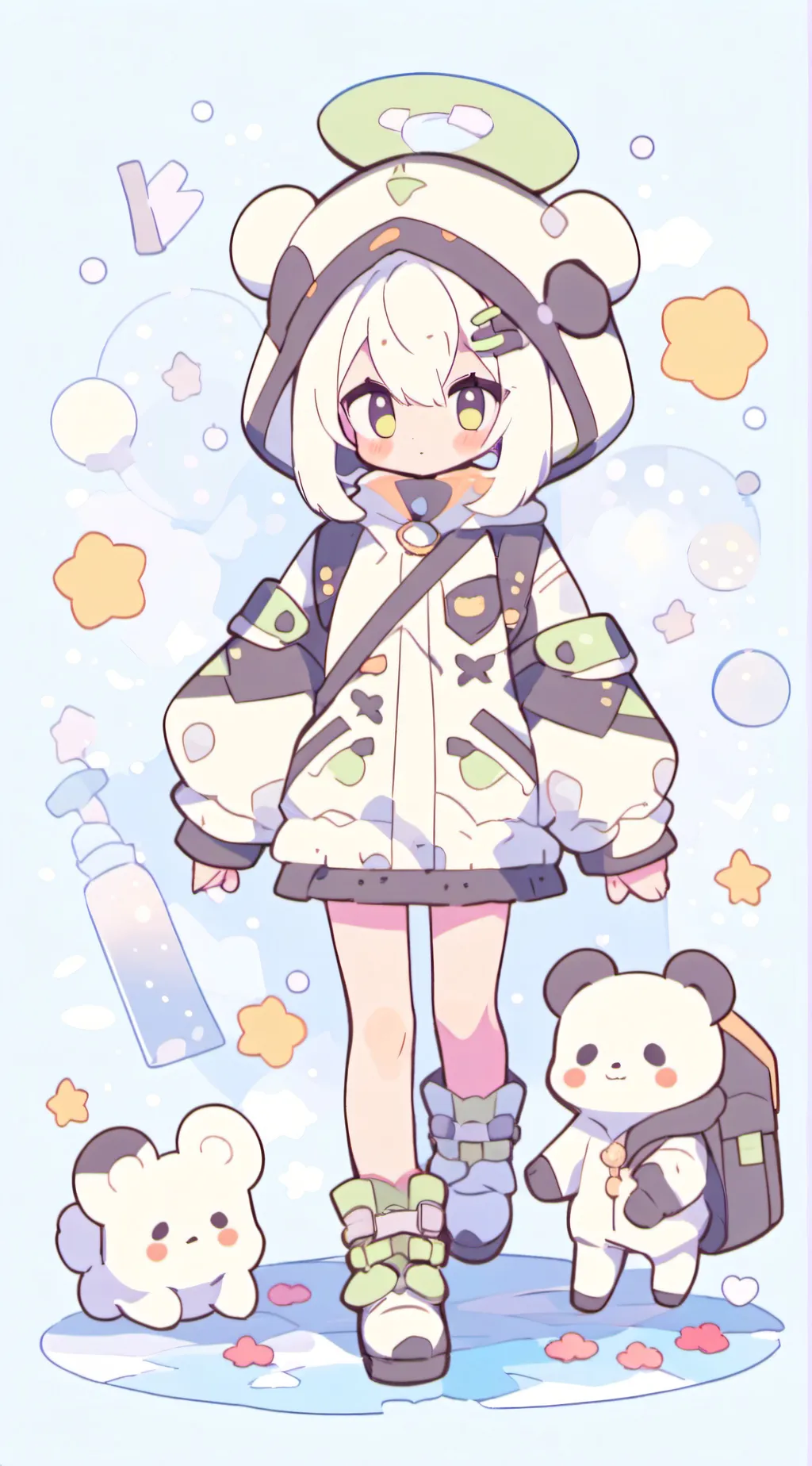 ai character: Smiling critters background