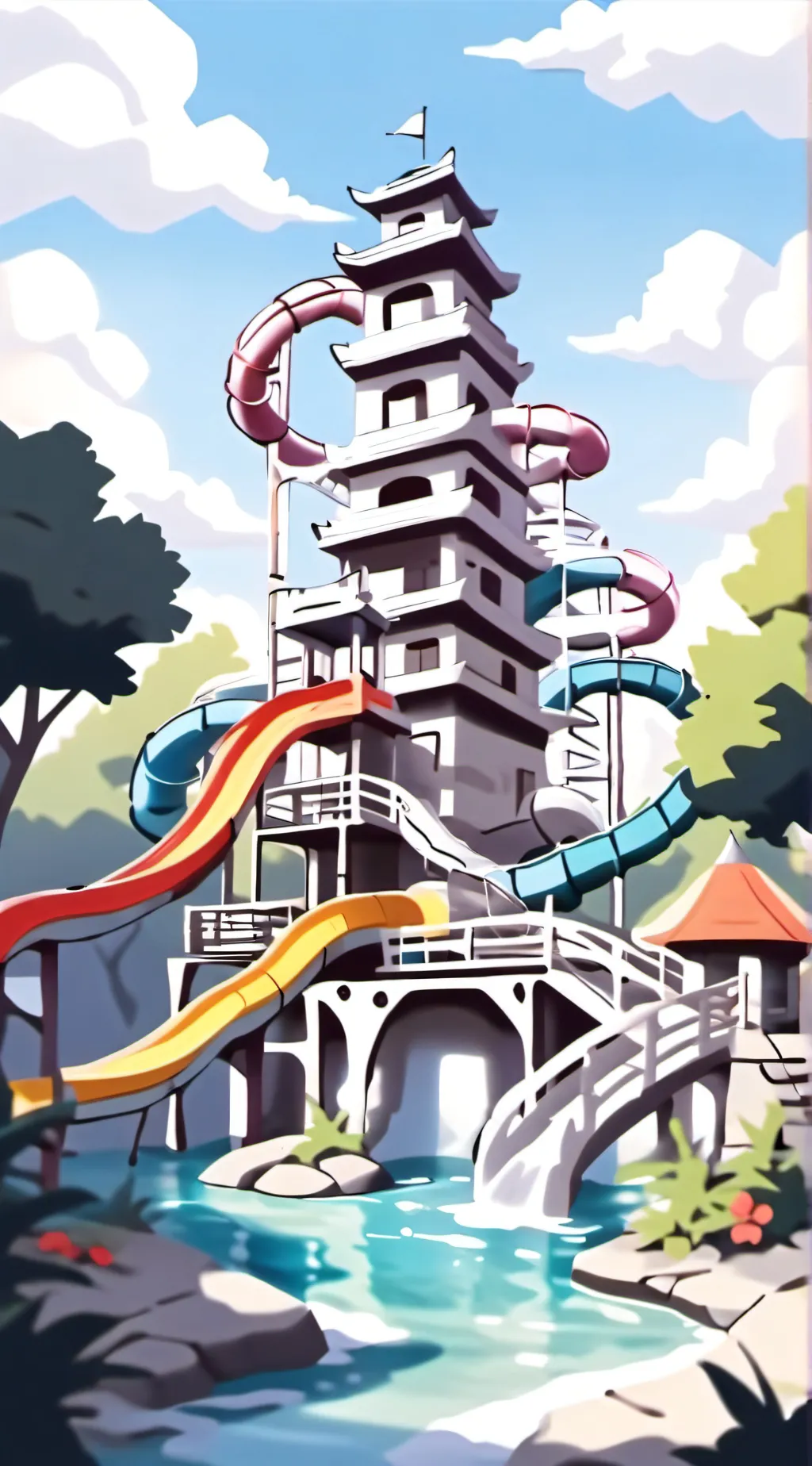 ai character: FPE Waterpark  background