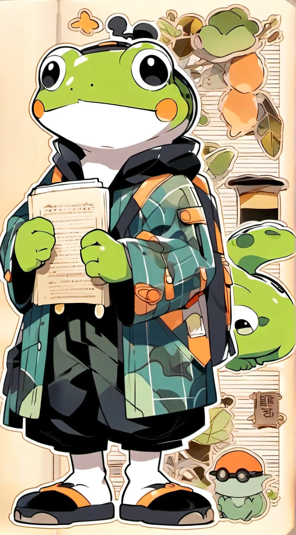 ai character: The frog potion background