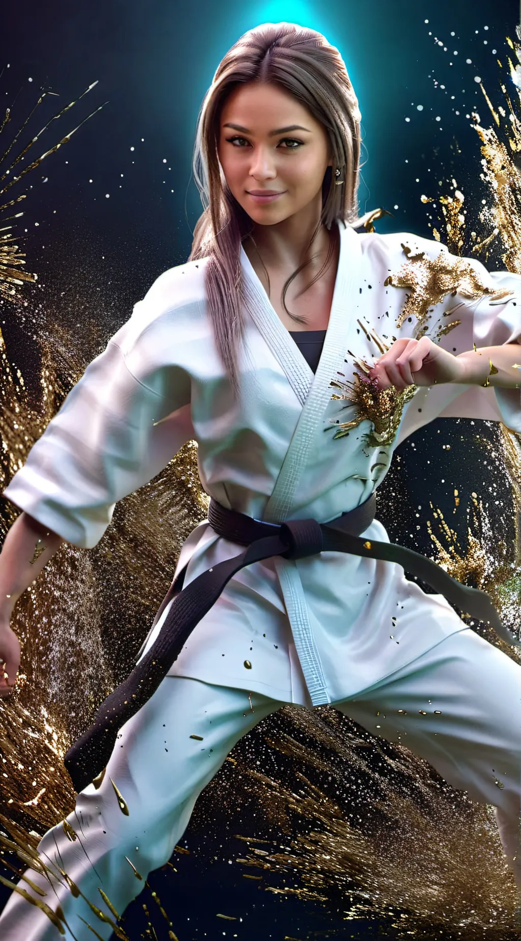 ai character: Sophie rain karate background
