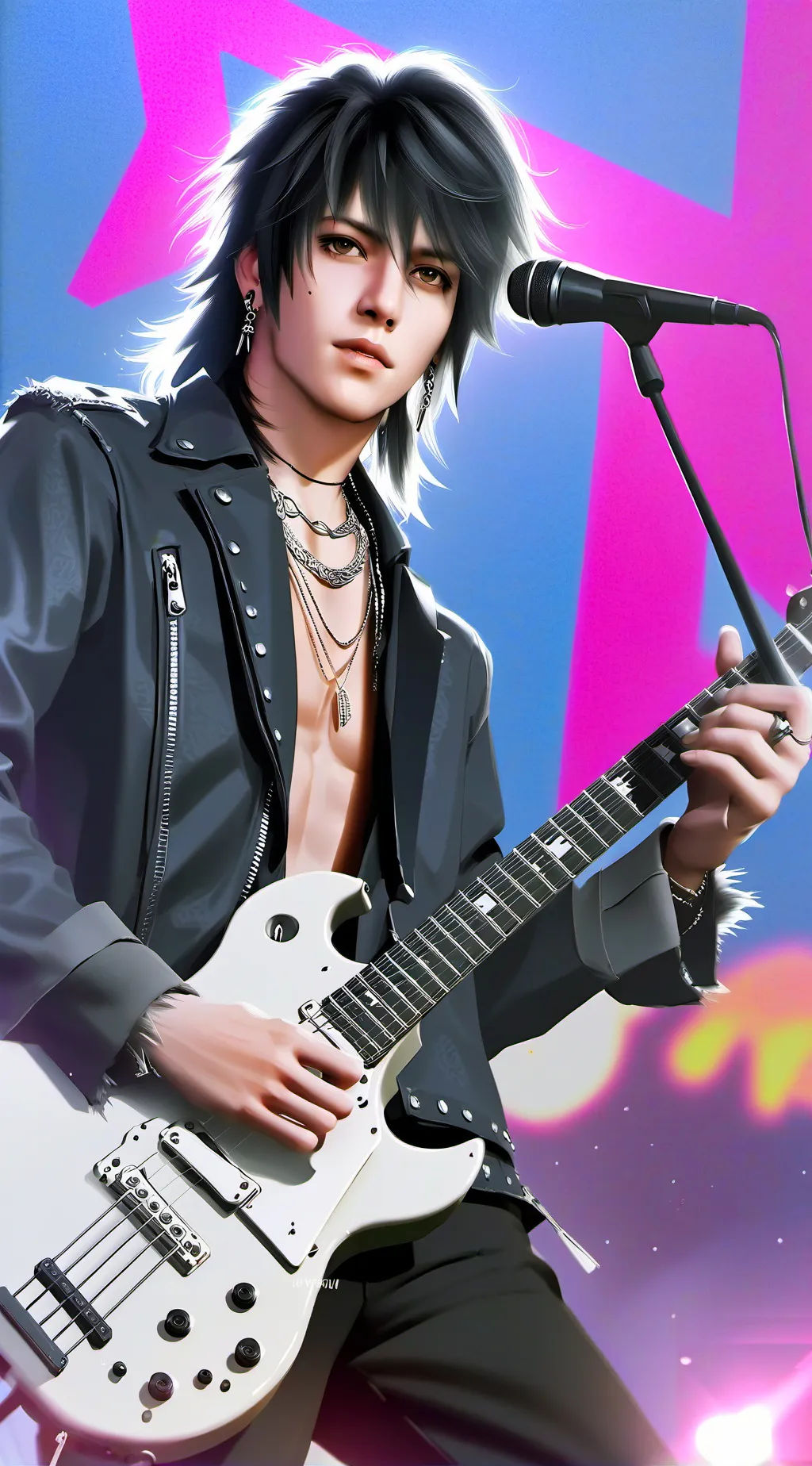 ai character: Izzy stradlin💕🩷 background