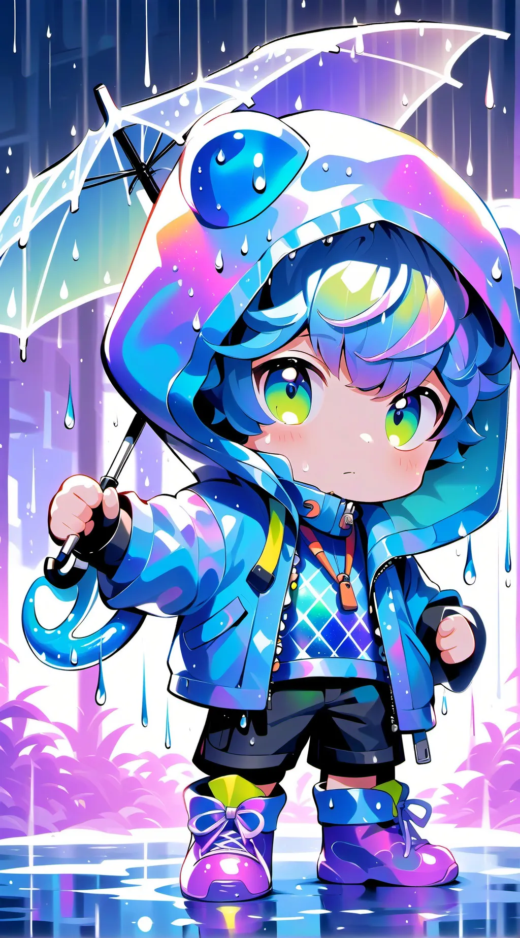 ai character: Rainy day background