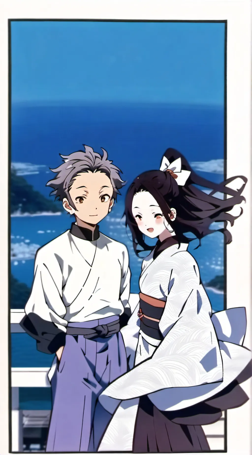 ai character: nezuko and tanjiro background