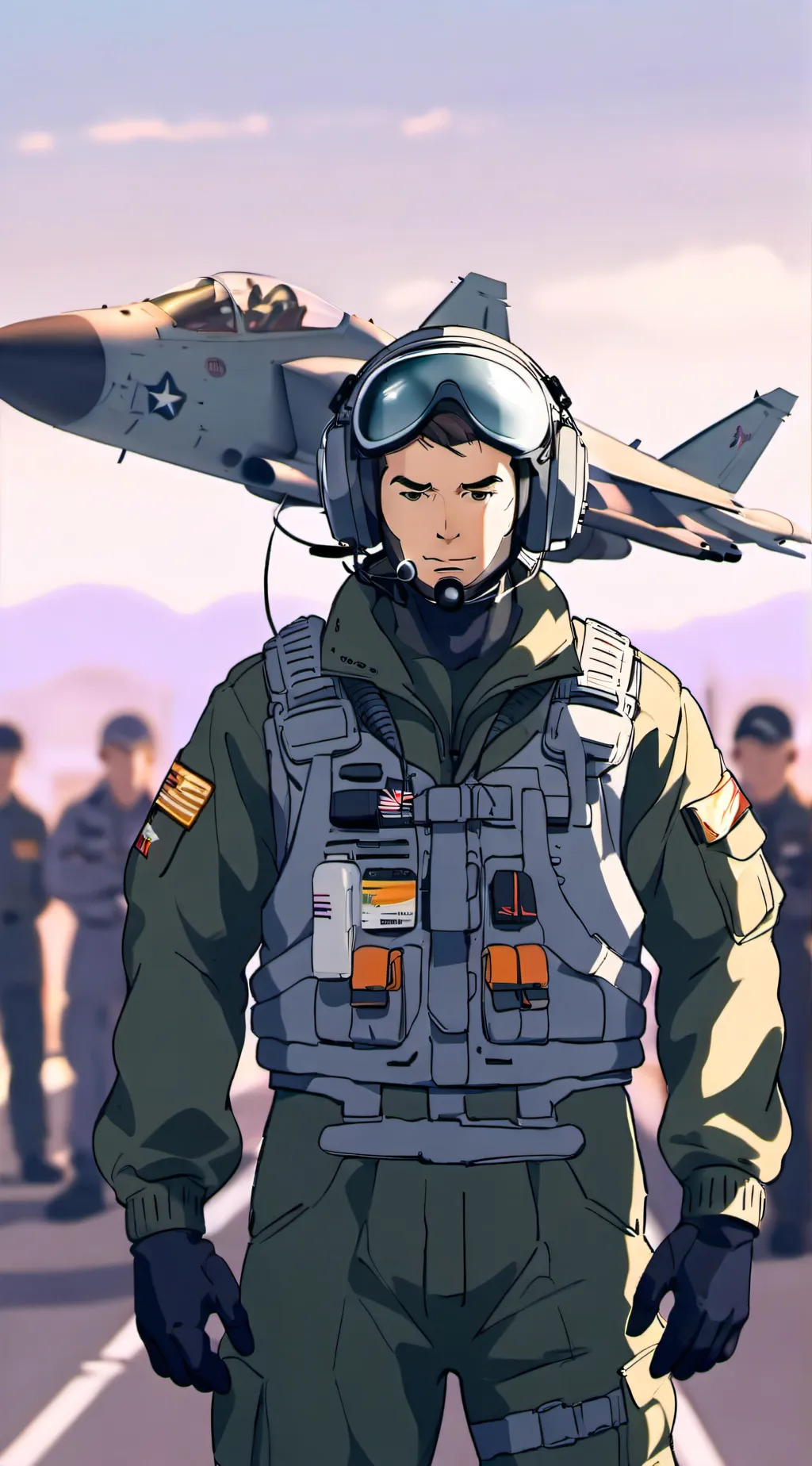 ai character: Fighter Jet Pilot background