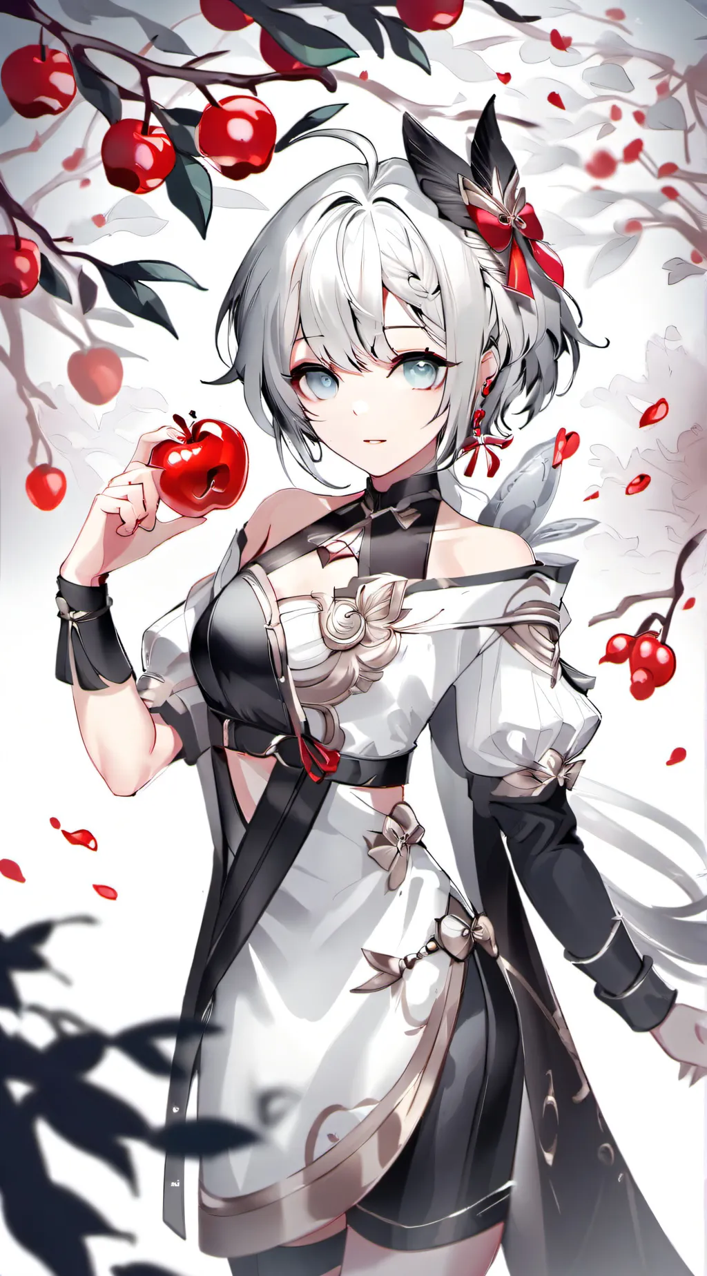 ai character: apples background