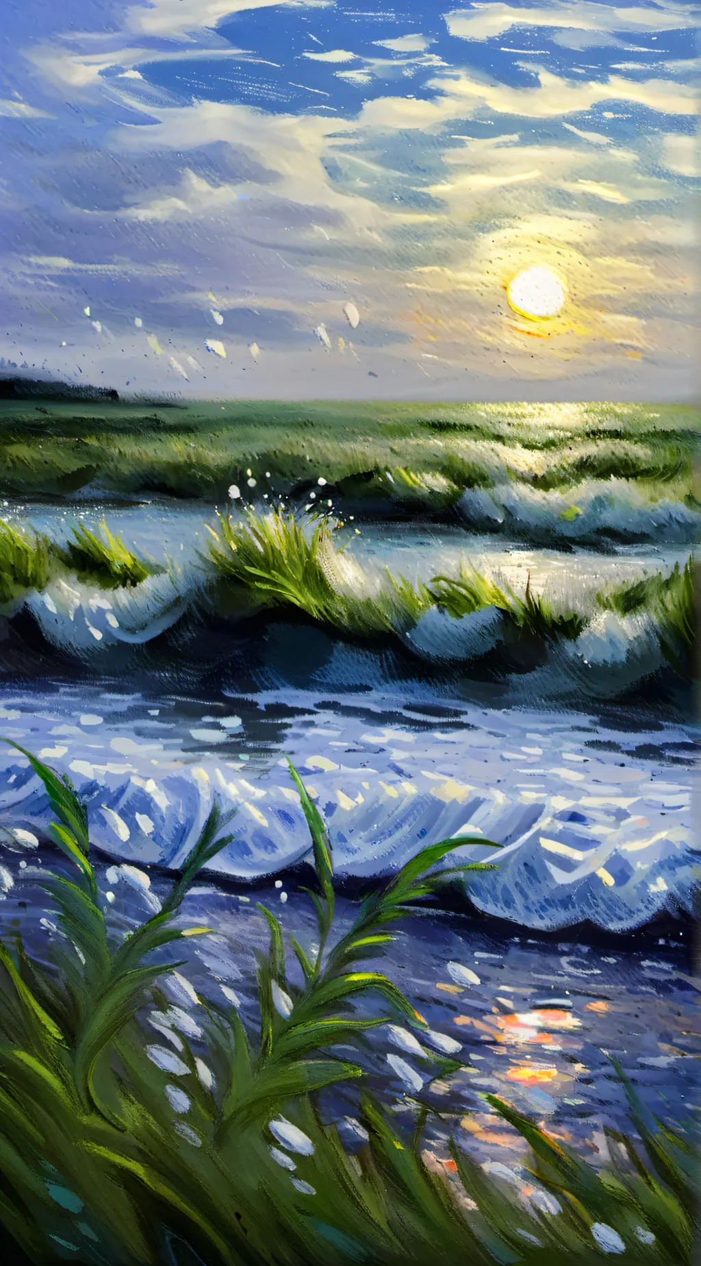 ai character: land background