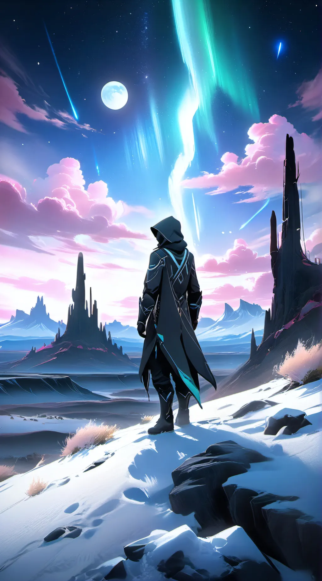 ai character: aurora desert background