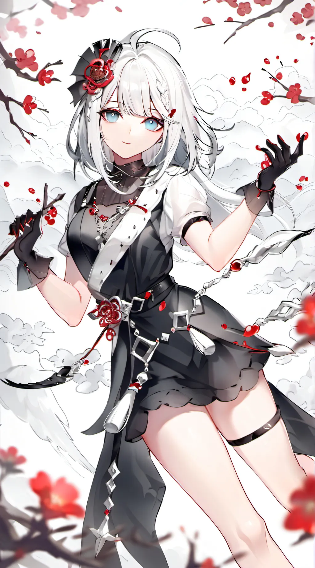 ai character: snow  background