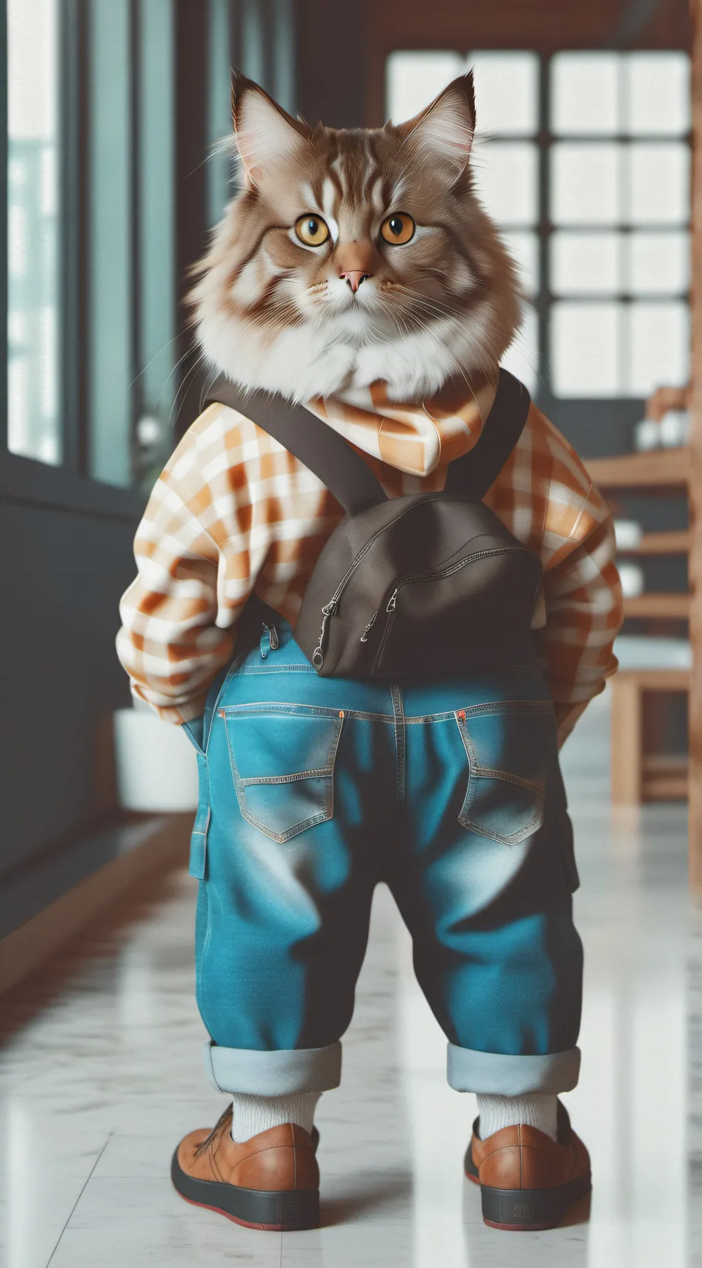 ai character: CAT SCHOOL background