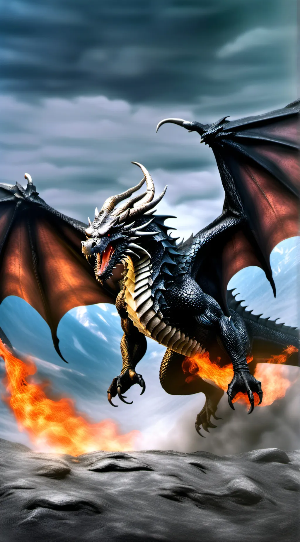 ai character: Flame background