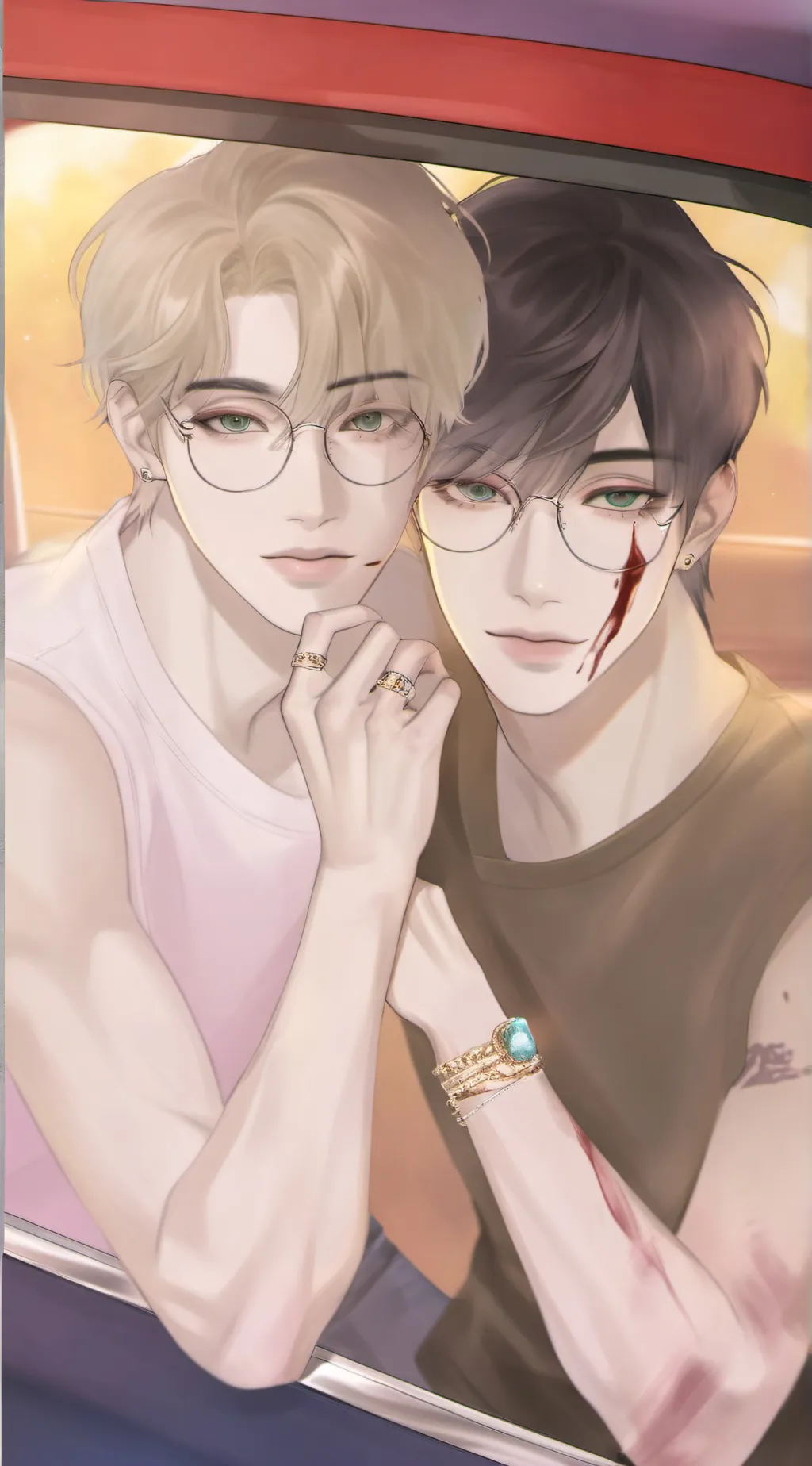 ai character: alex and Xavier  background