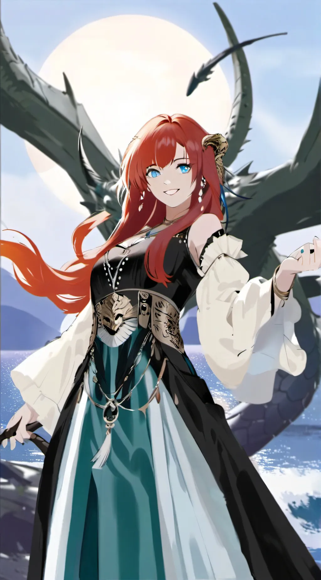 ai character: Dragon girl background