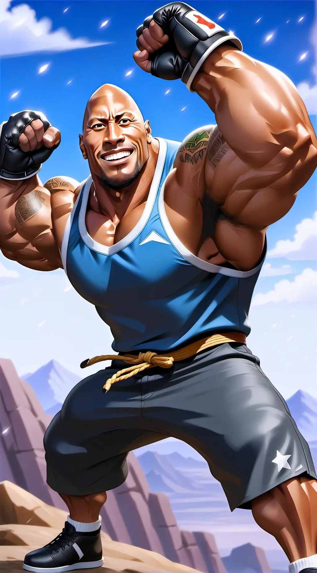 ai character: THE ROCK background