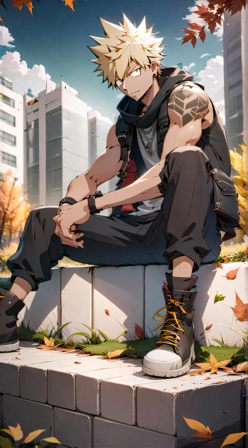 ai character: bakugo  background